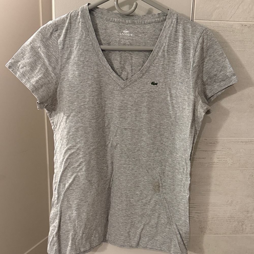 Lacoste Women’s V-Neck Short Sleeve Tee